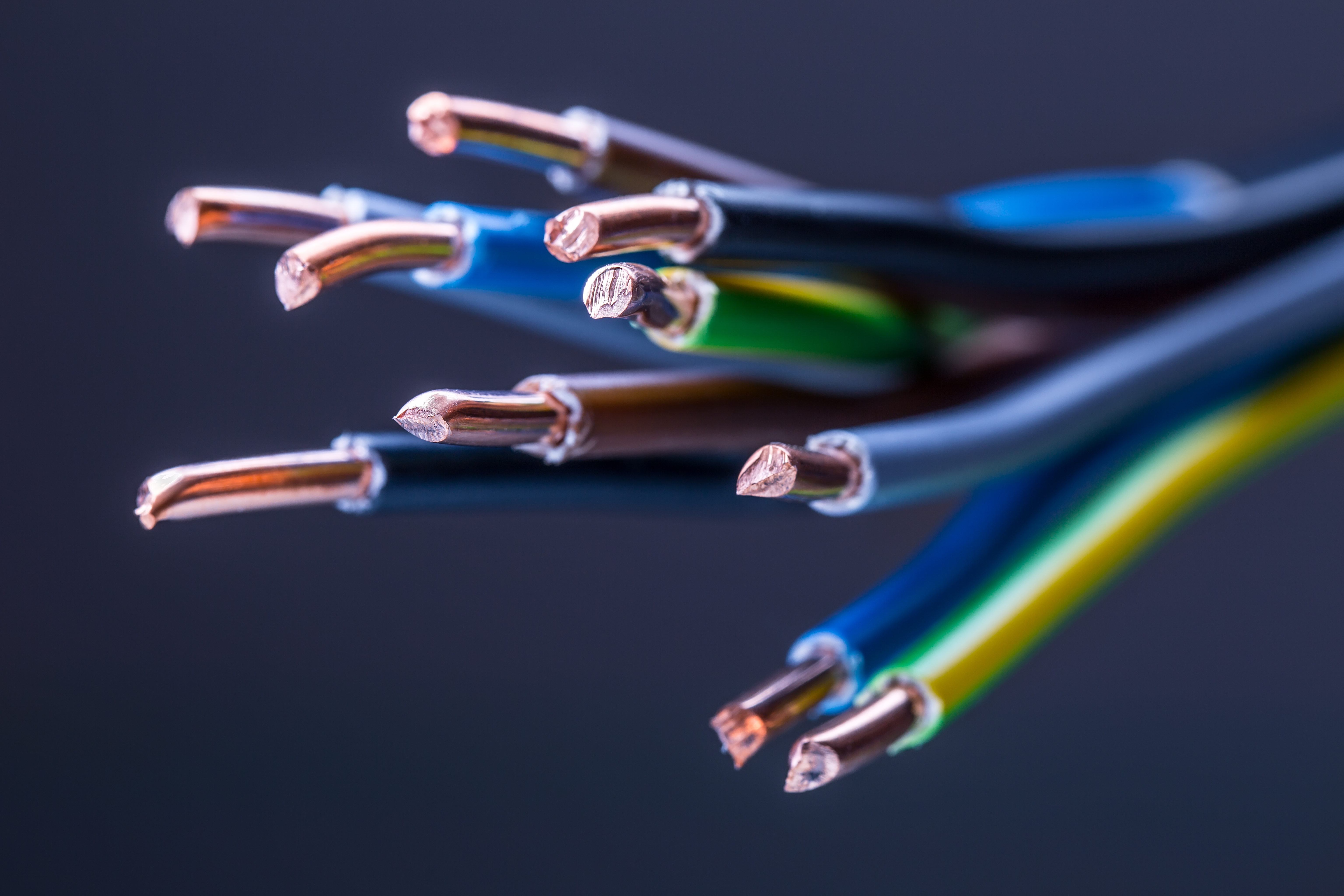Group of colored electrical cables. Your Columbia and mid-Missouri electrical experts.