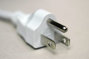 north,american,type,3,pin,electical,plug,in,close up,with