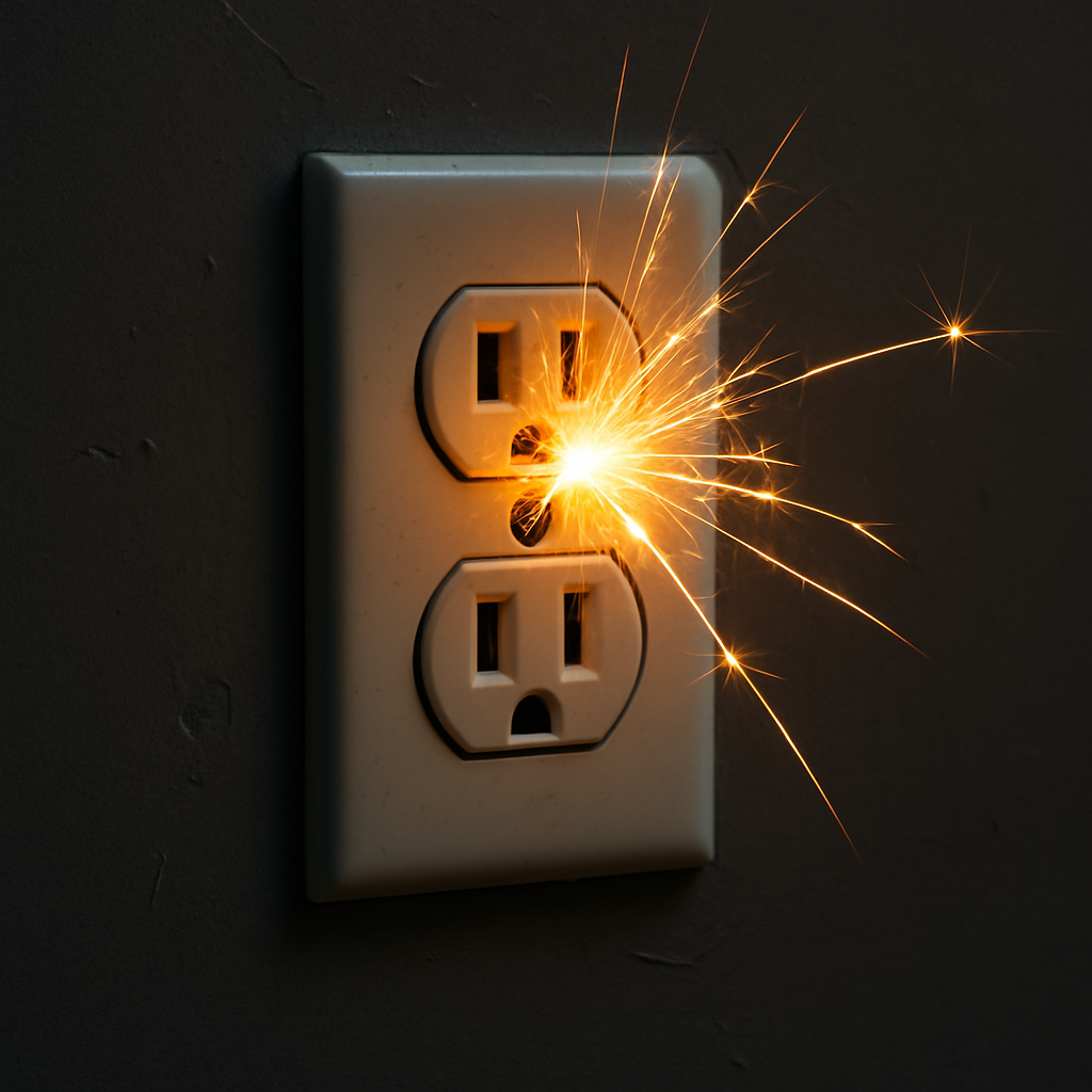 electrical out let that is sparking